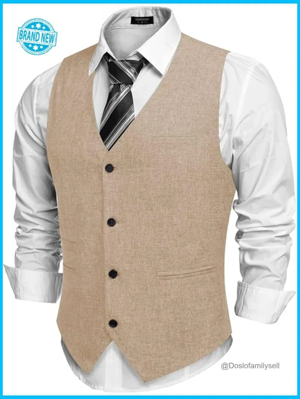 Slim Fit Suit Vest Lightweight Business Casual Modern Classic Herringbone